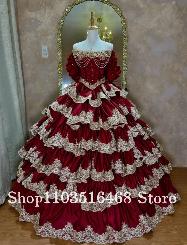 

Винтажные платья для выпускного вечера на заказ Красные викторианские винтажные вечерние платья Корсет Дорожные вечерние платья без бретелек Кружевные вечерние платья