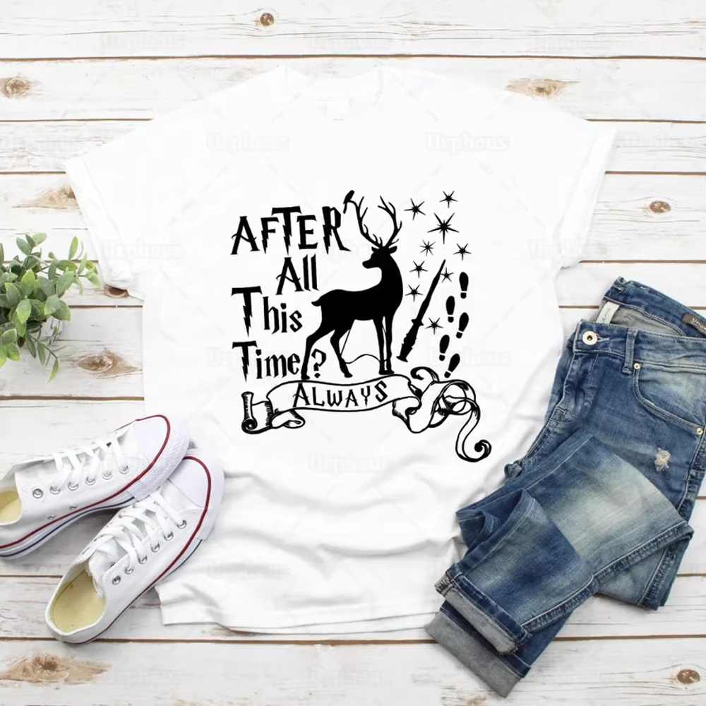 Even After So Long Deer Pattern Graphic Tee Unisex Funny Print Summer Casual Fashion Streetwear Short Sleeve Tops