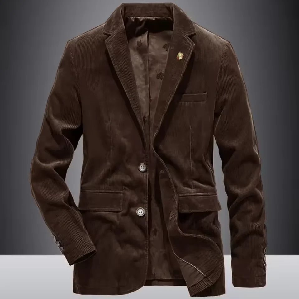 

Mens Corduroy Blazer Single Breasted Mixed Blend Casual Jacket Fashion Comfort Business Suit Slim Fit Tapered Waist Elegant Mens
