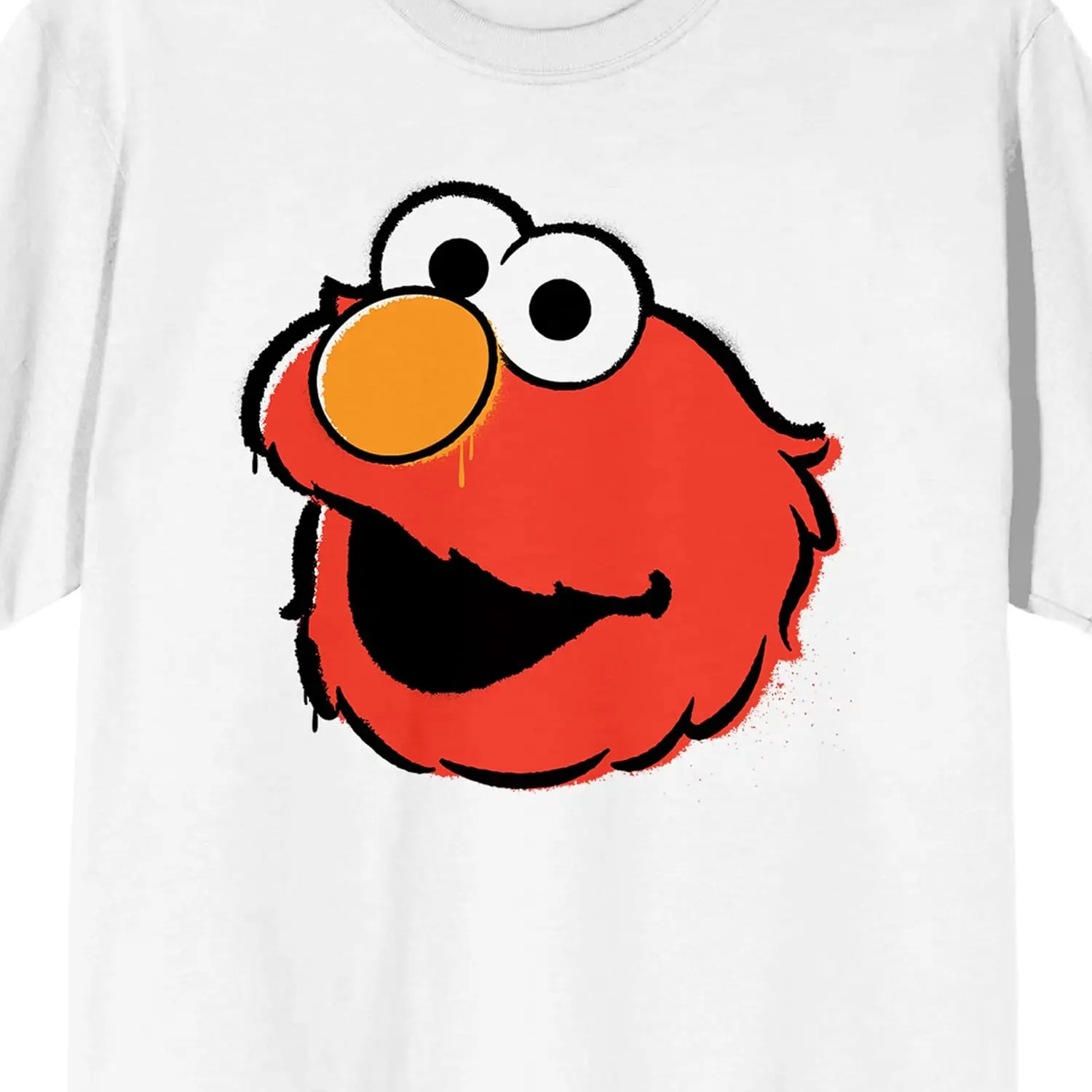 Sesame Street Elmo Face Men's White Graphic T-Shirt