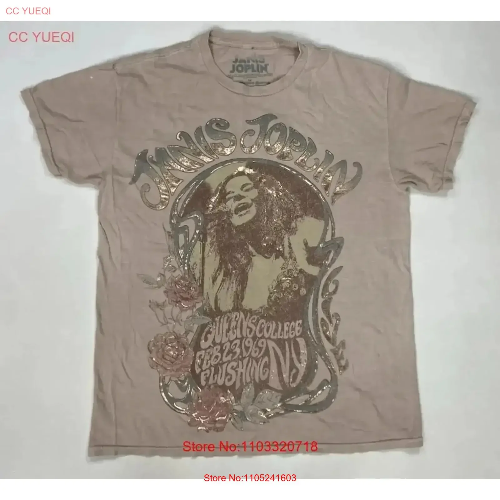 Janis Joplin Queens College Flushing New York T shirt Women Medium Music vintage Washed Comfortable homme Slightly Casual Soft