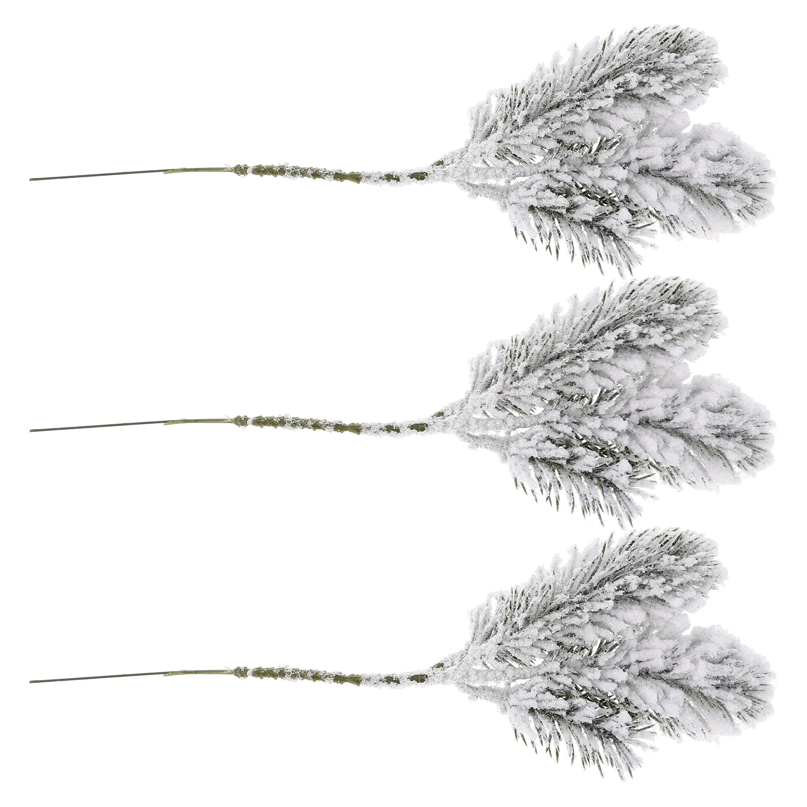

3pcs Artificial Branches Coated Snowy White for Christmas Wreaths Home Cedar Pine Branches Decor Floral Arrangements