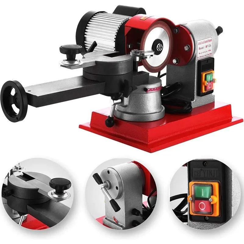 370W Circular Saw Blade Grinder Sharpener 5Inch Wheel Rotary Angle Mill Grinding for Carbide Tipped Saw Wood-Based Panel