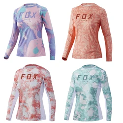 Koszulka damska nietoperz FOX koszulka zjazdowa z długim rękawem koszulka rowerowa górska szybkoschnący Camiseta Motocross Jersey odzież MTB