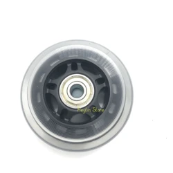 1Pc 75/76mm Diameter x 8mm Bearing Inner Diameter Skateboard Rear Wheel Black Transparent PU Wheel Handcart Shopping Wheels