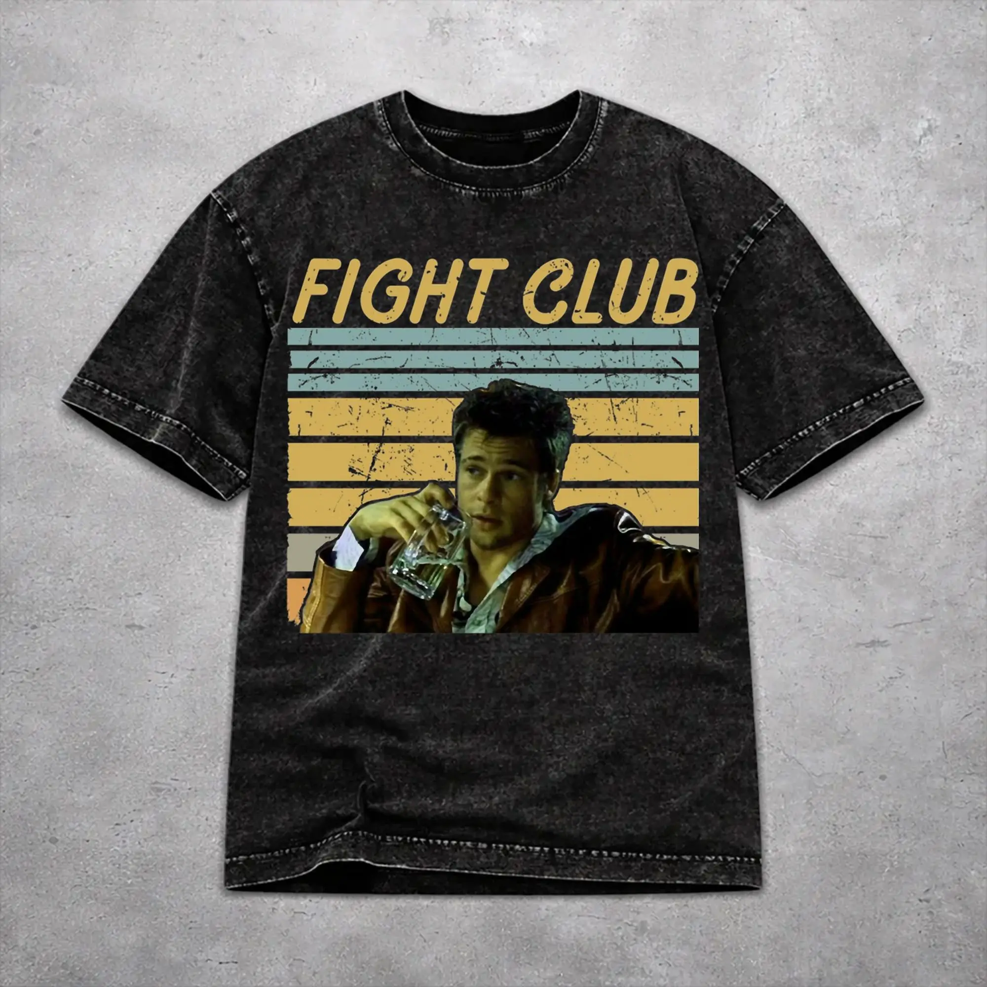 Women Men Fight Club Movie Shirt Graphic Vintage Washed  Retro T-Shirts