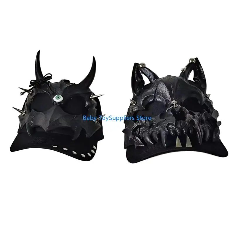 

R1WF Goth Theme Devil Ear Бейсбольная кепка для женщин Девушка Маскарад Вечеринка Dressingup
