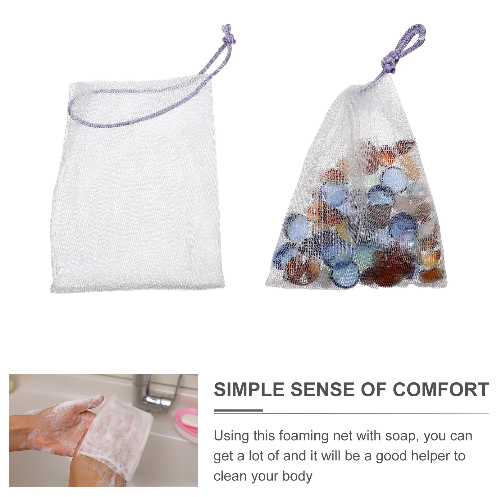 40 Uds. Red duradera espumosa de jabón para baño, ducha, fabricante hecho a mano con cordón, cuerda colgante, limpiador Facial