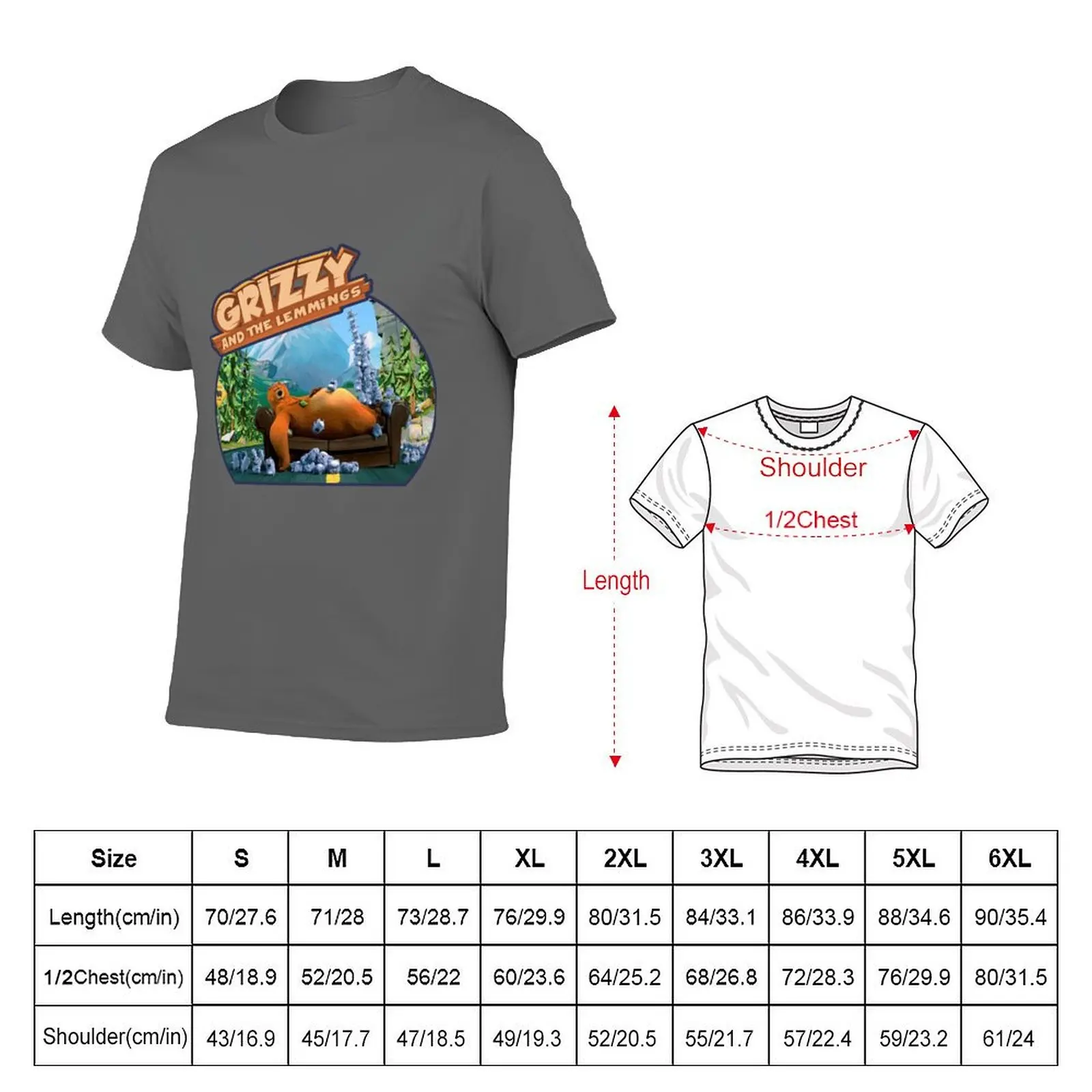 grizzy and the lemmings T-Shirt printed t shirts for man anime t shirts oversize t shirts for man slim fit T-Shirt