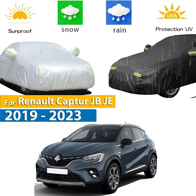 

For Renault Captur MK2 JB JE 2019 - 2025 Full Car Covers Outdoor Sun Anti UV Rain Snow Dust Protection Oxford Cloth Accessories
