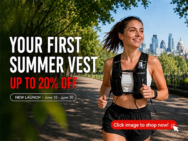 UTOBEST UTR111 Lightweight Running Vest with Led Light Mobile Phone Bag for Training