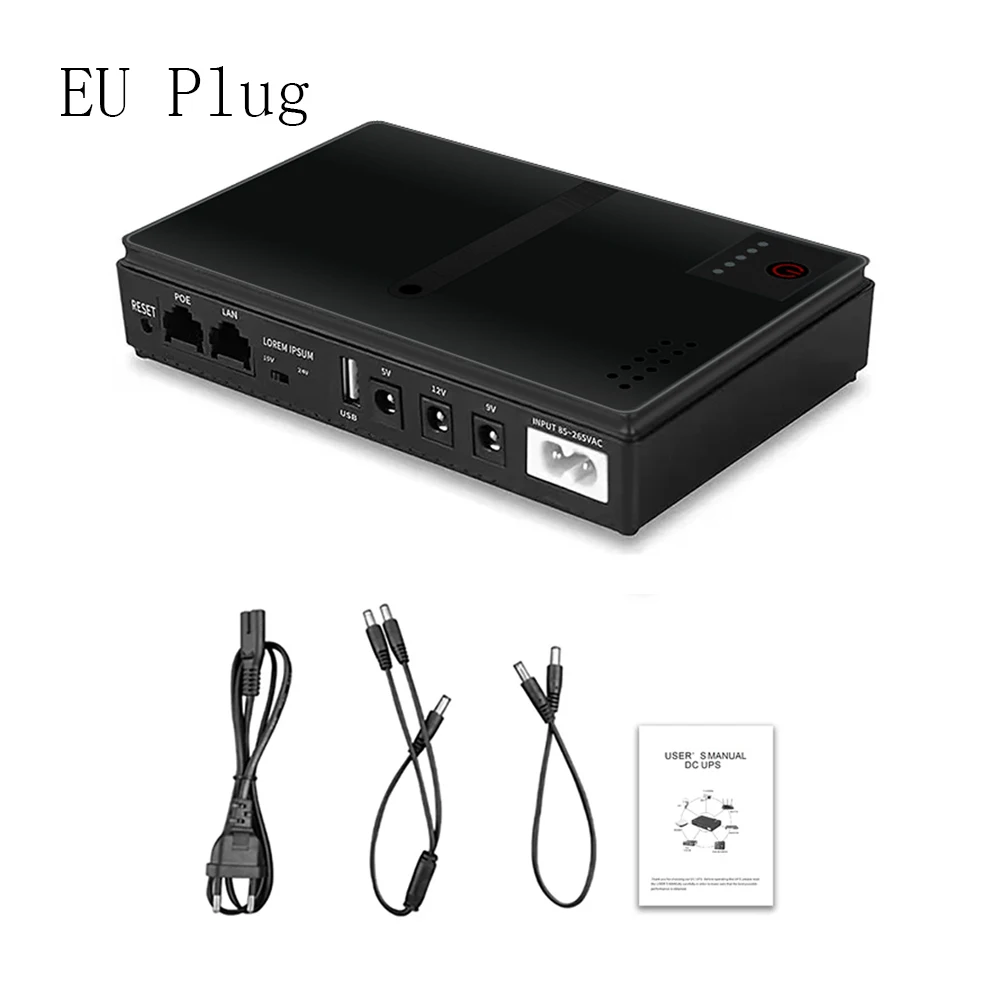 Portable UPS Router 5V/9V/12V Uninterruptible Power Supply for WiFi Router 10400MA Large Capacity Backup Power Adapter UPS Power