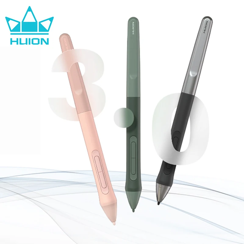 Huion PW110 Digital Stylus PenTech3.0 8192 Lelves Battery-free Drawing Pen for Graphics Tablet Inspiroy 2 S M L Green Pink Black