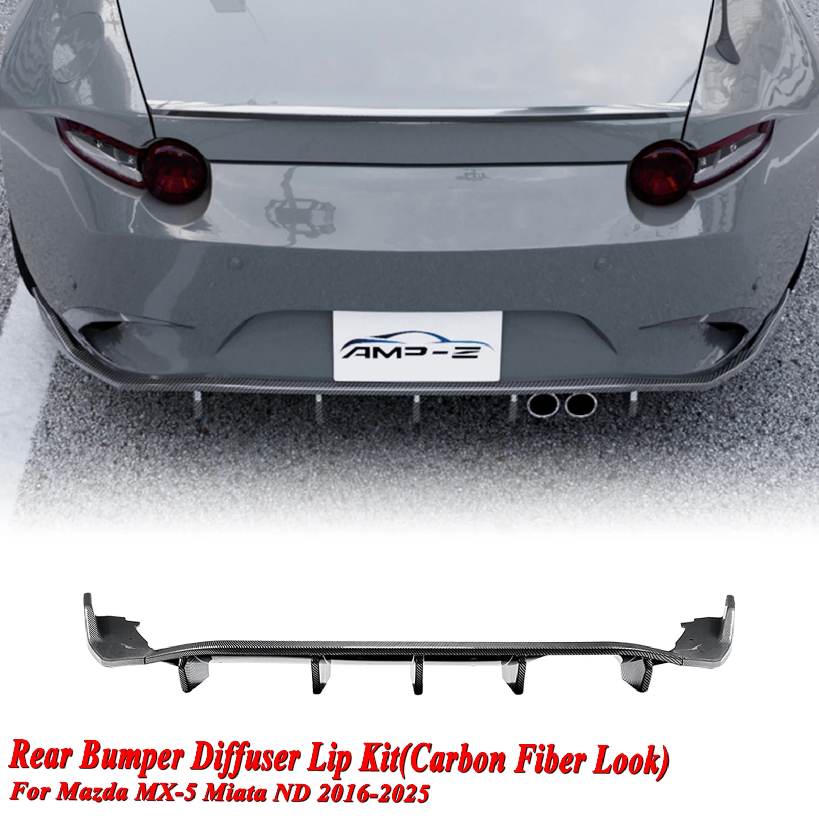 Rear Bumper Bracket Splitter Lip Tail Spoiler For Mazda MX-5 Miata ND 2016-2026