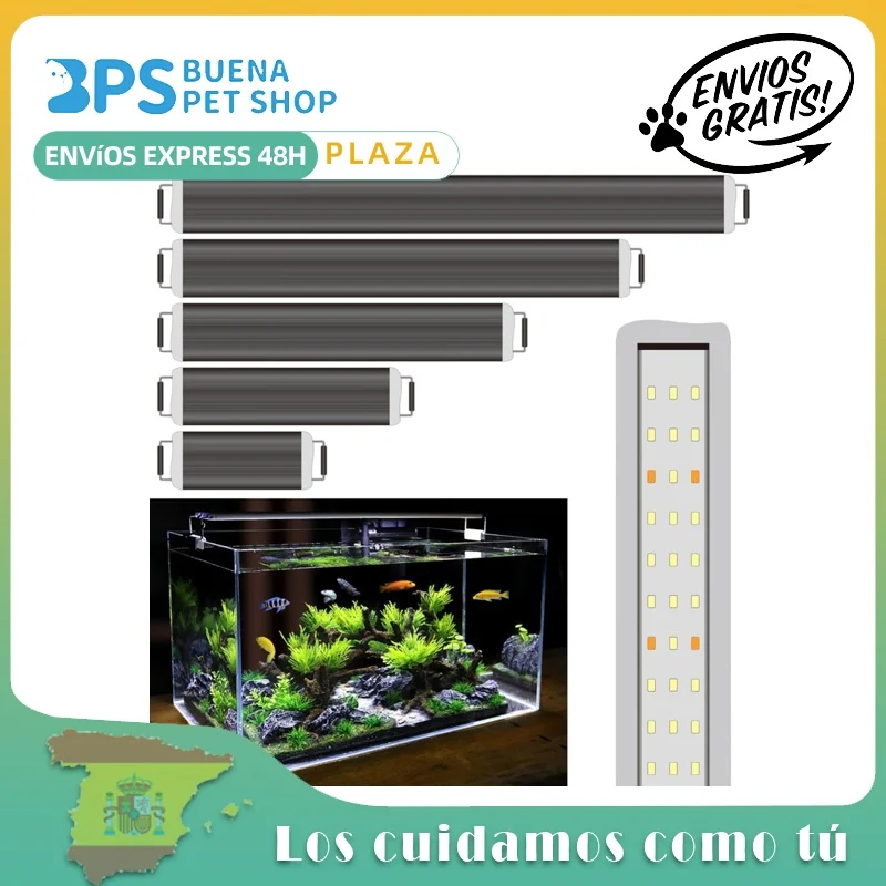 BPS LED Aquarium Light 4000K Waterproof Aquarium Lamp with Extendable Stand Super Thin led Lighting for Aquarium, Water Plant Light, 20-65cm, Extendable, Waterproof, Clip-on, Fish Tank Light, 5-25w