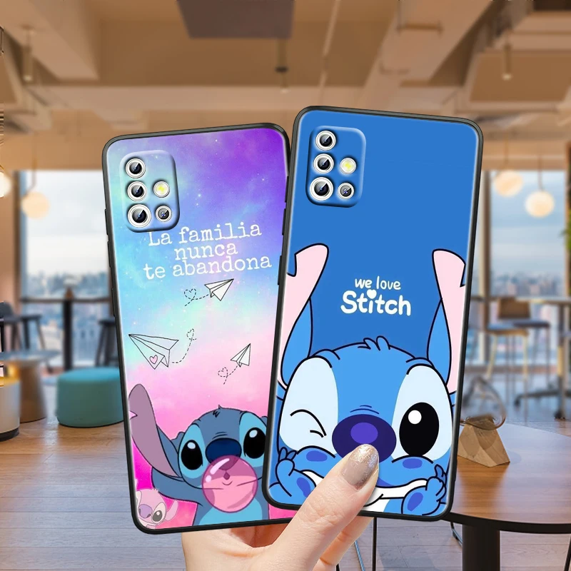 Stitch Disney Little Monster Phone Case For Samsung A73 A72 A71 A53 A52 A51 A42 A34 A33 A32 A23 A22 A21 A14 A13 A04 A03 5G Black