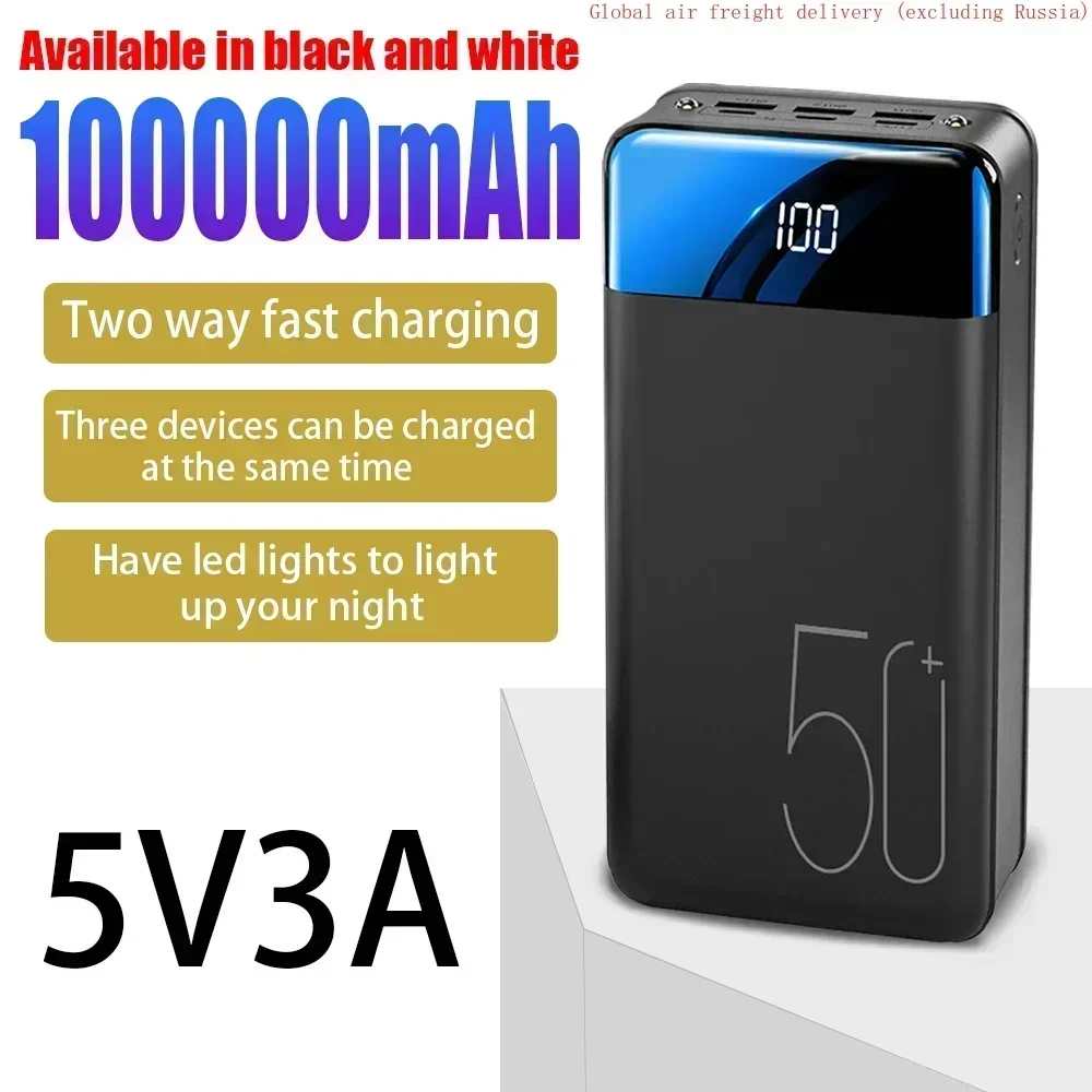 

brand-new Enhanced Fast Charging 99800/100000 mAh Power Pack Large Capacity Mobile Power Bank Universal 5V Super Fast Charging