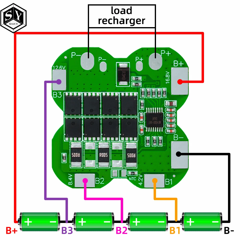 4S 14.8V / 16.8V 20A 8mos BMS PCM battery protection board bms pcm for lithium 21700 Ternary Lithium Battery board