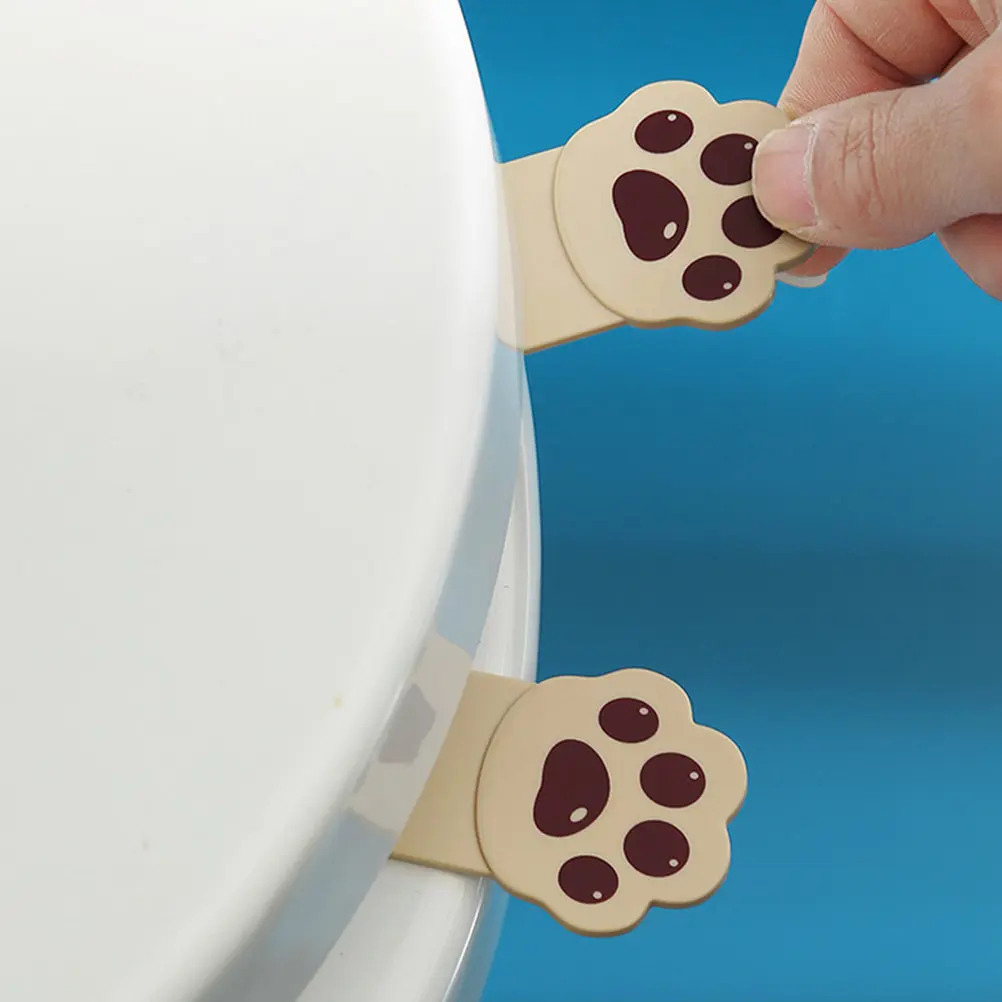 

6Pcs Cat Paw Toilet Lid Raise Lifter Easy Install Adhesive Toilet Seats Lifter for Bathroom Kitchen Travel Hygienic Touch Free