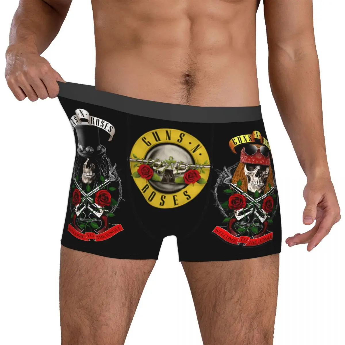 Rock Band Guns N Roses Accessories Slash Boxers For Man Ultra Soft Welcome To The Jungle Shorts Boxer Briefs Gifts for Fans