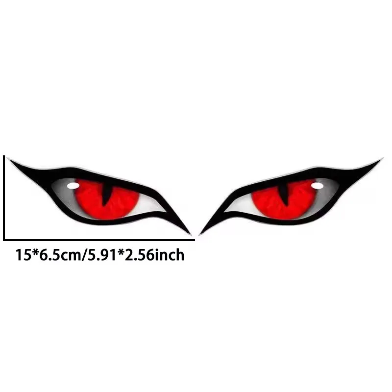1 set of 2 cool and personalized devil eye car rearview mirror decorative stickers, dustproof, waterproof, sunproof