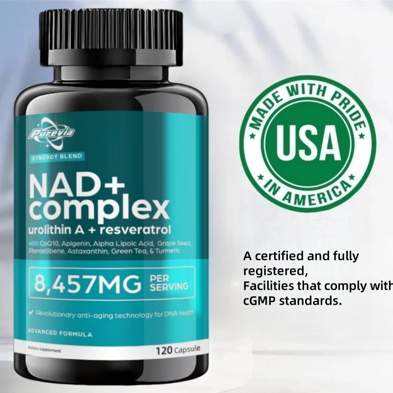 Nad Suplemento 8457 Mg Fuerza Nmn Liposomal + Té Verde Para Mujeres Y Hombres Con Urólen A, Resveratrol, Coq10, Ácido Lipoico