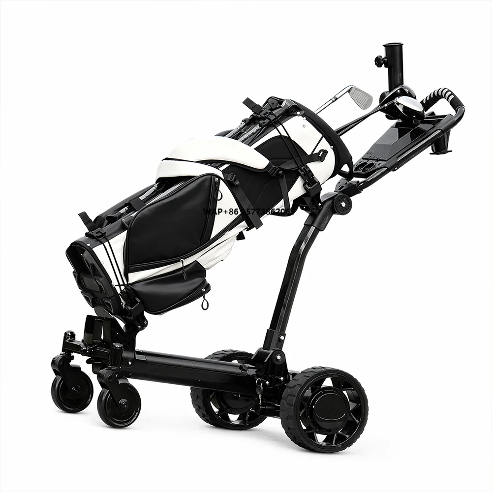 Eswing Professional Remote Control Electric Golf Trolley with Follow Me Function 4 Wheel Foldable Motorized Golf Trolley