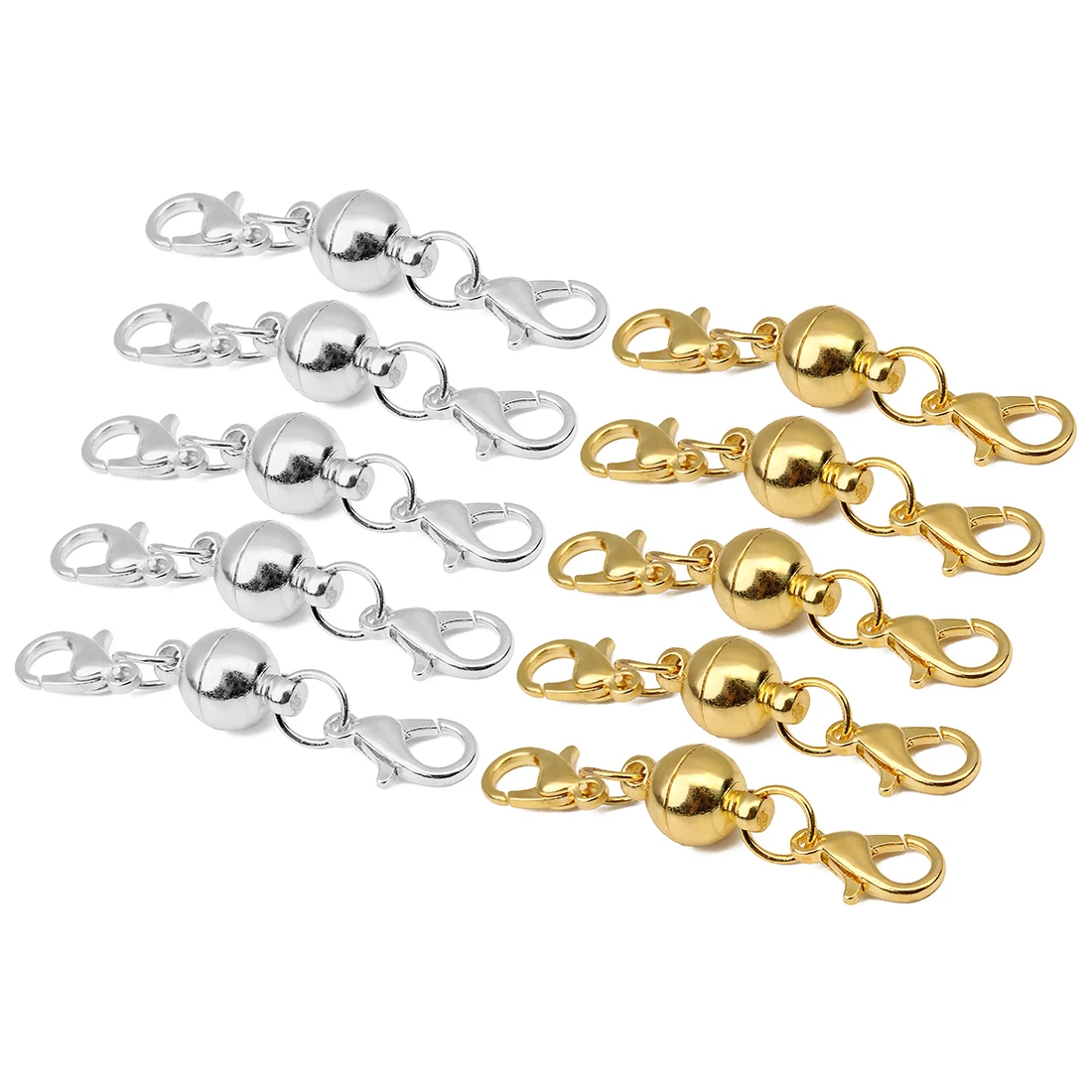 

5pcs Copper Magnetic Clasps Lobster Buckle Ball Shape Connector for DIY Jewelry Bracelet Pendant Accessories