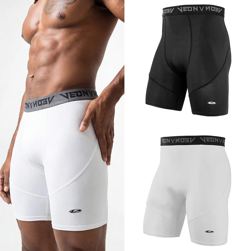 Herren Kompressionshose mit Mesh-Einsätzen, Atmungsaktive Fitness-Laufhose, Hochelastische Trainings-Leggings, Sport-Baselayer