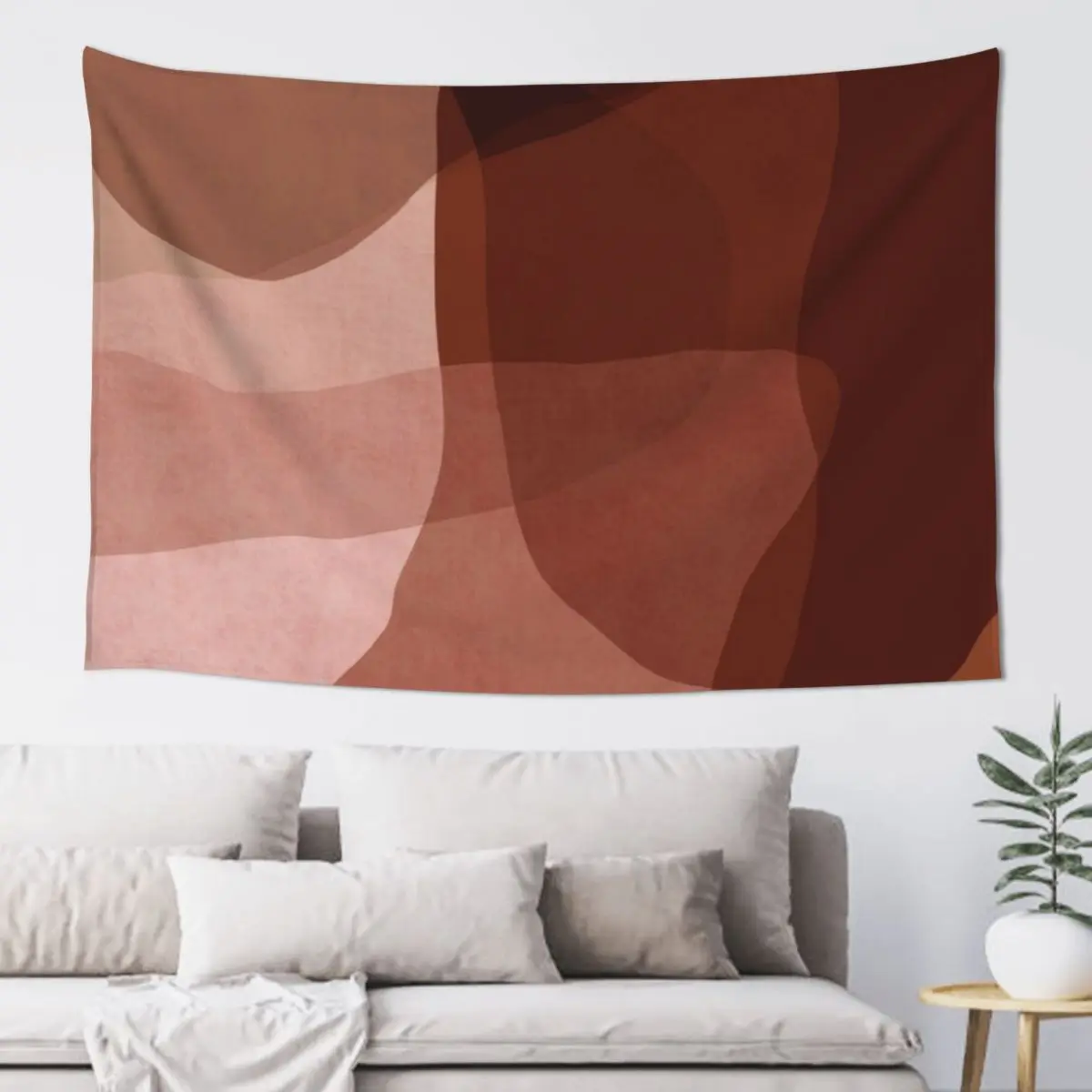 

Terracota brown boho shapes Tapestry Wall Art Home Decor Accessories Decoration Home Mushroom Tapestry