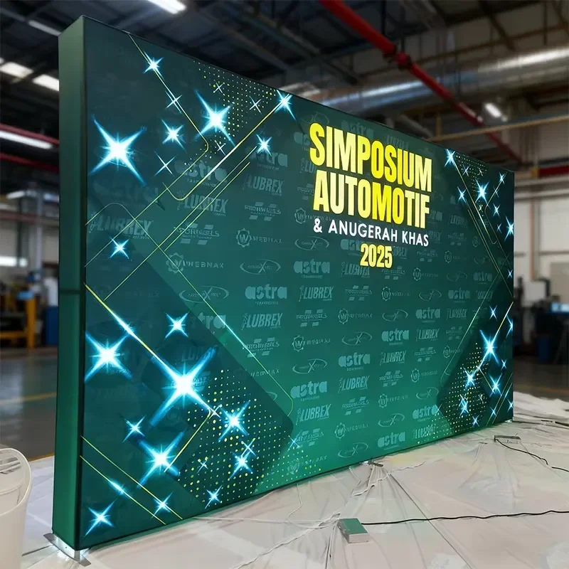 Ultra Backlit LED Light Box Customizable Tension Fabric Display Stand for Exhibition Retail Booth Trade Show Equipment