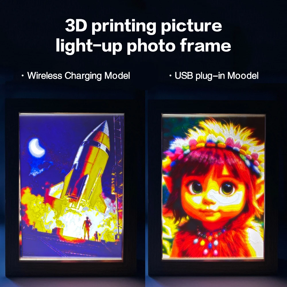 For Bambu Lab CMYK embossed print photo three-dimensional photo frame Print LED Backlight Board PLA CMYK Lithophane Bundle