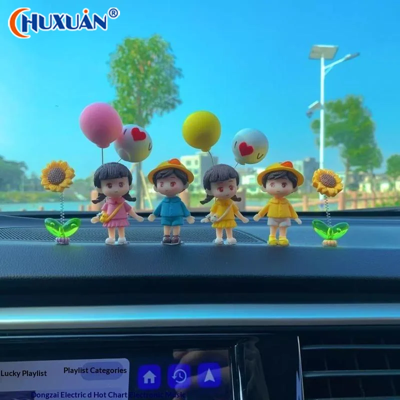Q Car Accessories Interior Woman Ornament Cute Creative Desktop Couple Valentine's Day Present Car Center Console Decoration
