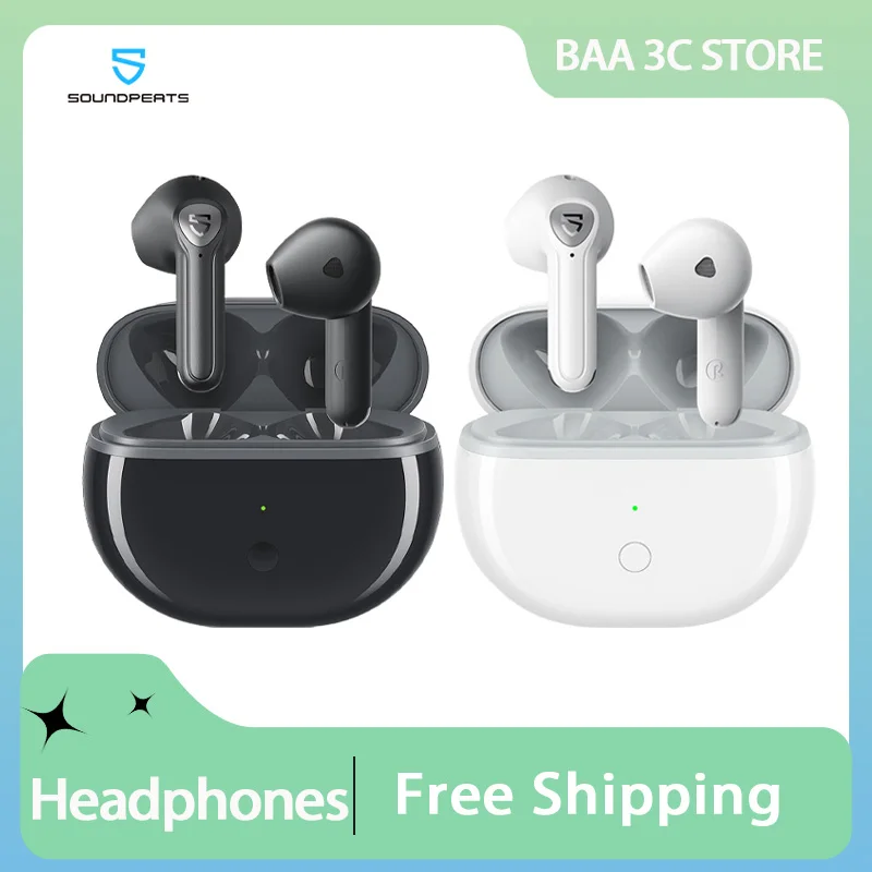 

SoundPEATS Air3 Wireless Bluetooth Earphones in-Ear Earbuds Enc Ipx4 Waterproof Noise Reduction Low Delay Gaming Sports Headsets