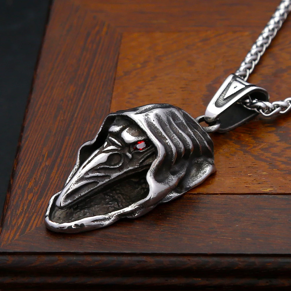 

316L Vintage Raven Skull Necklace Stainless Steel Odin Raven Pendant For Men Women Animals Amulet Jewelry Gift Dropshipping
