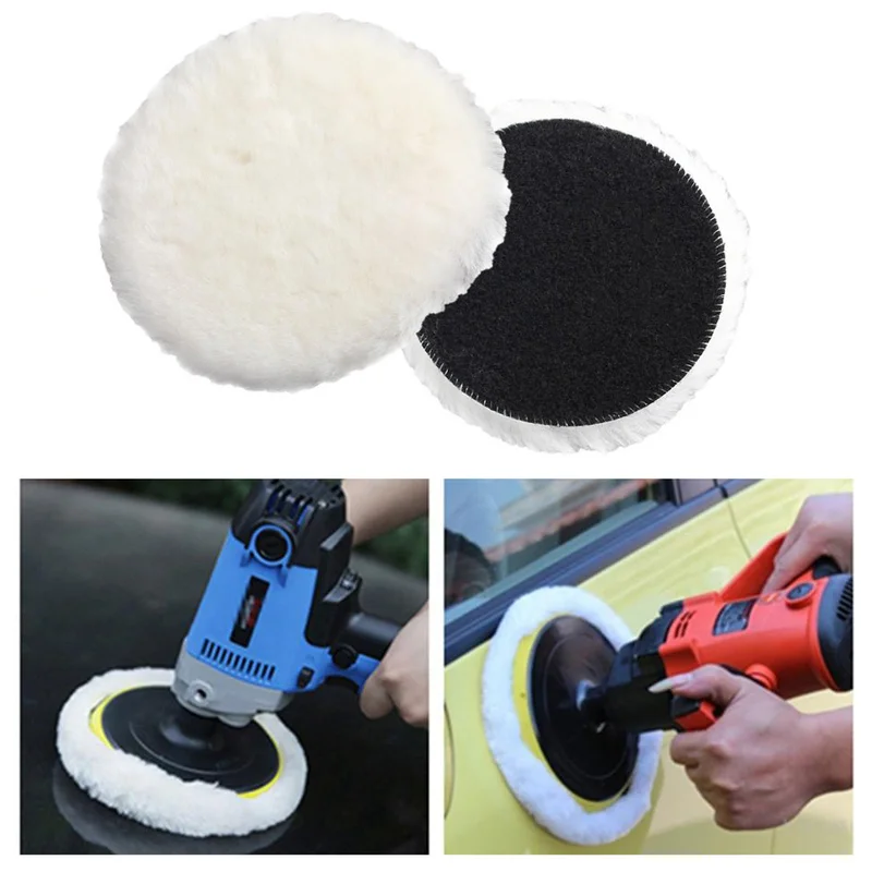 3/4/5/6/7 InchUniversal Car Polish Pad Soft Imitated Wool Polishing Disc Body Waxing Buffing Wheel Auto Cleaning Care Tools