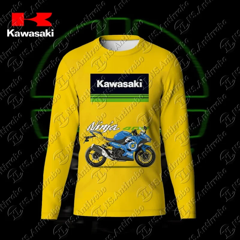 

Классическая мужская футболка Kawasaki Motorcycle Racing Team 23, футболка с длинным рукавом, весенне-осенняя футболка, новые рубашки, спортивная одежда унисекс, топы