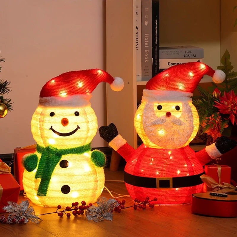 

Collapsible Snowman Penguin Christmas Decorations Lighted Pop Up Christmas Penguin Santa Claus with LED Lights Xmas Party Decor