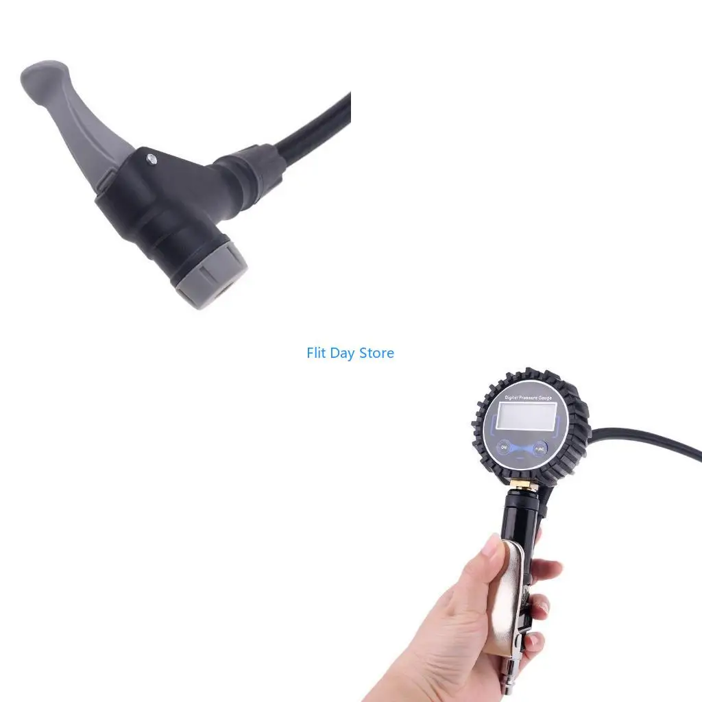 F92C 0-200 PSI Digital Tire Inflator with Pressure Gauge Black Accurate Pressure Check Heavy Duty Inflate Safely Easy to Use