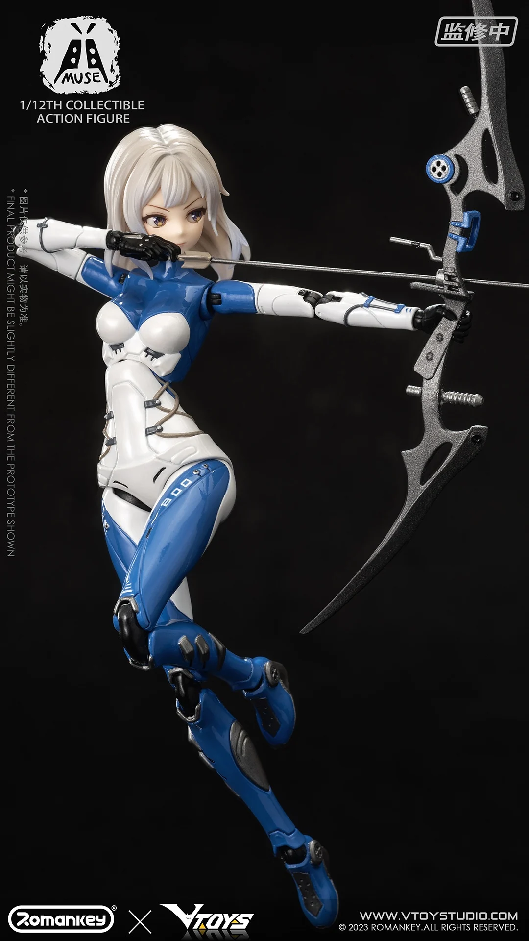 Romankey-Figura de ação feminina Archers MUSE, X VTOYS, olhos móveis, 1:12, 6"