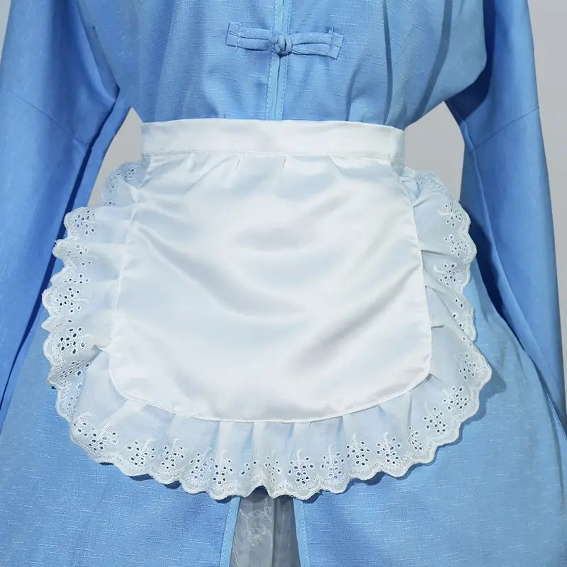 Fashion White Sexy Apron Lolita Maid Decor Role Play Party Club Service Bib Restaurants Woman Waitress Antifouling Short Waist