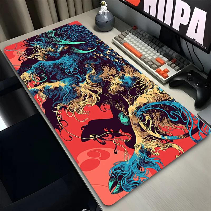 Mouse Pad PC Non Slip Rubber HD Mousepad Fantasy Monster Laptop Gamer Cabinet Keyboard Pad Office Computer Gaming Desk Mouse Mat