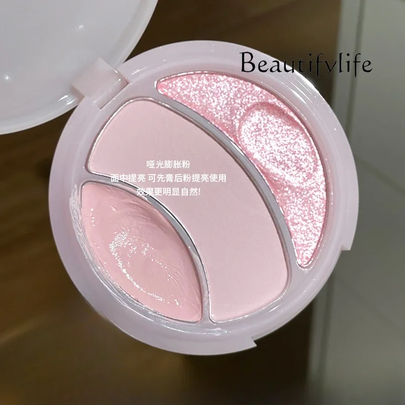 

Three-color high-gloss powder diamond face three-dimensional brightening body whole body mashed potatoes texture advanced sense