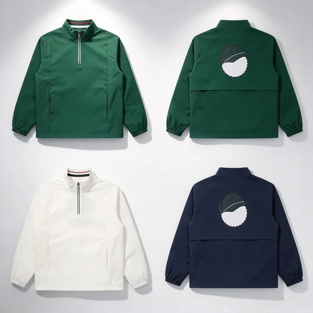 Men's Golf Half-Zip Stand Collar Jacket 2026 Fall New Korean Style Long Sleeve Fashion Casual Versatile Breathable Lightweight