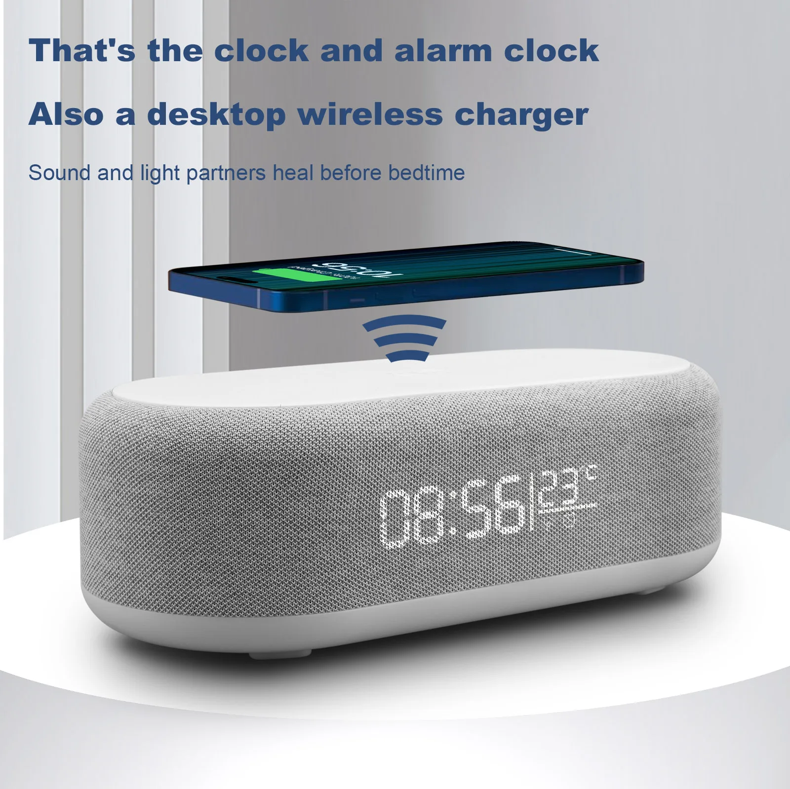 Fashion Wireless Charger Time Alarm Clock LED Digital Clock Phone Chargers Fast Charging Clock For iPhone16 15 14 13 Samsung S24