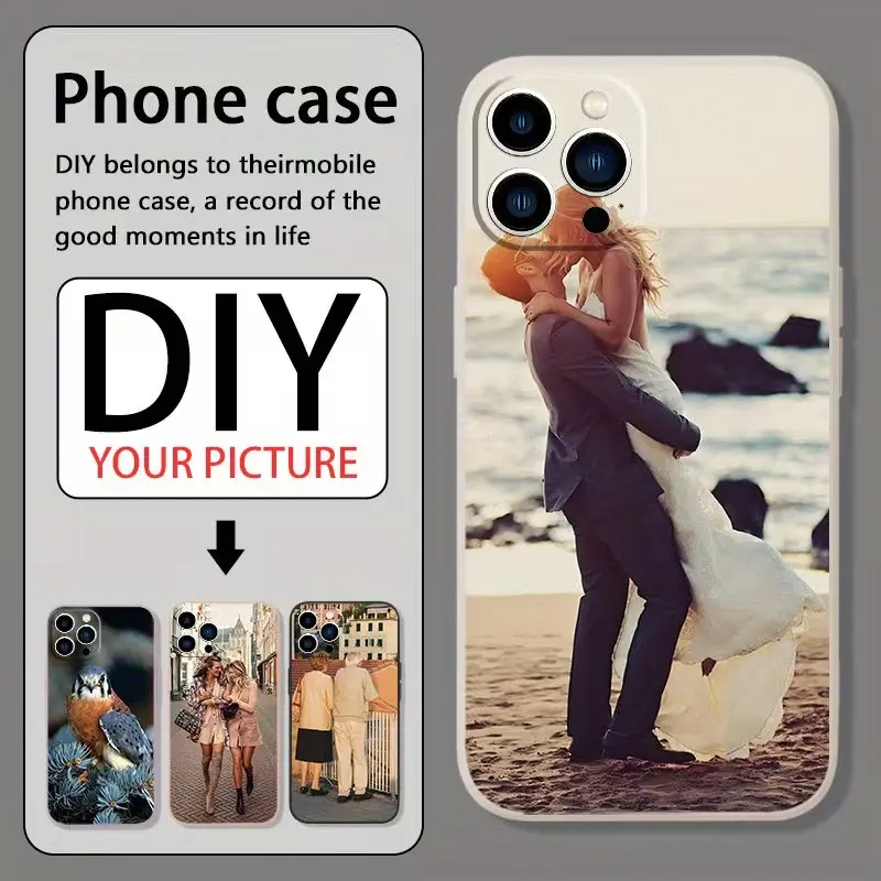 For iPhone 18 17 16 15 14 13 12 11 Pro Xs Max Mini Plus 16e 17e DIY Customized Couple Family Photo Phone Case Personalized Cover