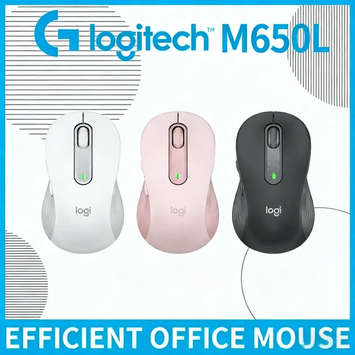 

Logitech M650L Портативная беспроводная двухрежимная офисная мышь, без хвоста для путешествий, сверхгладкая высокоскоростная офисная мышь для путешествий M750/M650