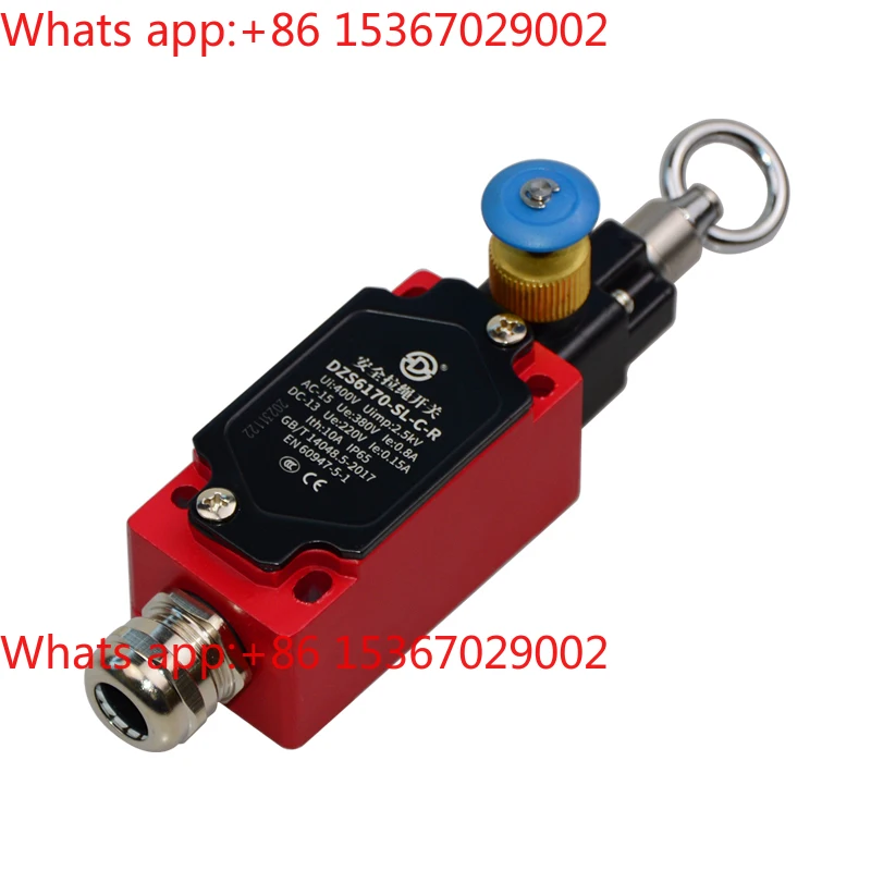 

DZS6170-SL-C-R safety rope switch pulls emergency stop locking conveyor belt line travel limit