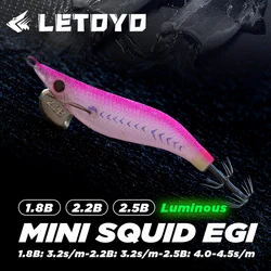 LETOYO 2.5#-1.8# mini EGI luminous squid jig Artificial bait for Webfoot Octopus Cuttlefish sea fishing lures squid lure