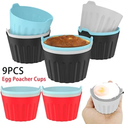 9Pcs Silicone Egg Poacher Cups Air Fryer Egg Boiler Mold Cup Eggs Cooking Baking Cups for Air Fryer Oven Microwave Kitchen Tools